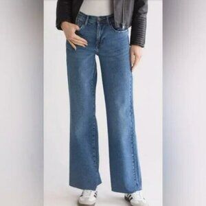 NEW! KENSIE The Kaya HIGH RISE WIDE LEG RAW HEM JEAN